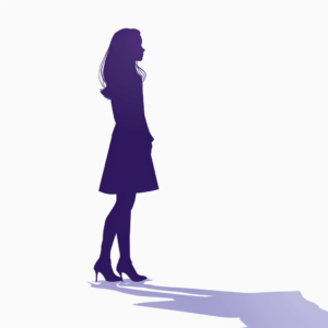 Platzhalter zeigt eine stylisierte Frau mit Schatten